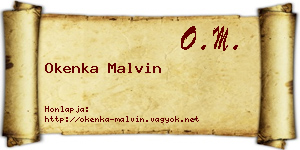 Okenka Malvin névjegykártya